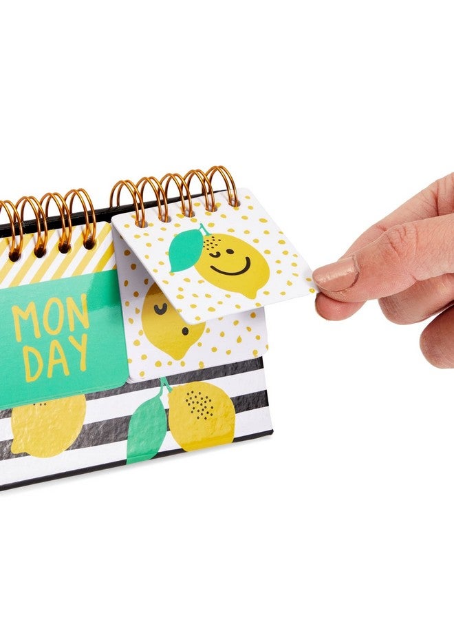 Paper Junkie Lemon Perpetual Flip Calendar For Office Desktop, Classroom Supplies, Desk Calendar With Day, Date, And Month Display For Planning, Home, Kitchen Decor (8 X 3.5 Inches) - Image 4
