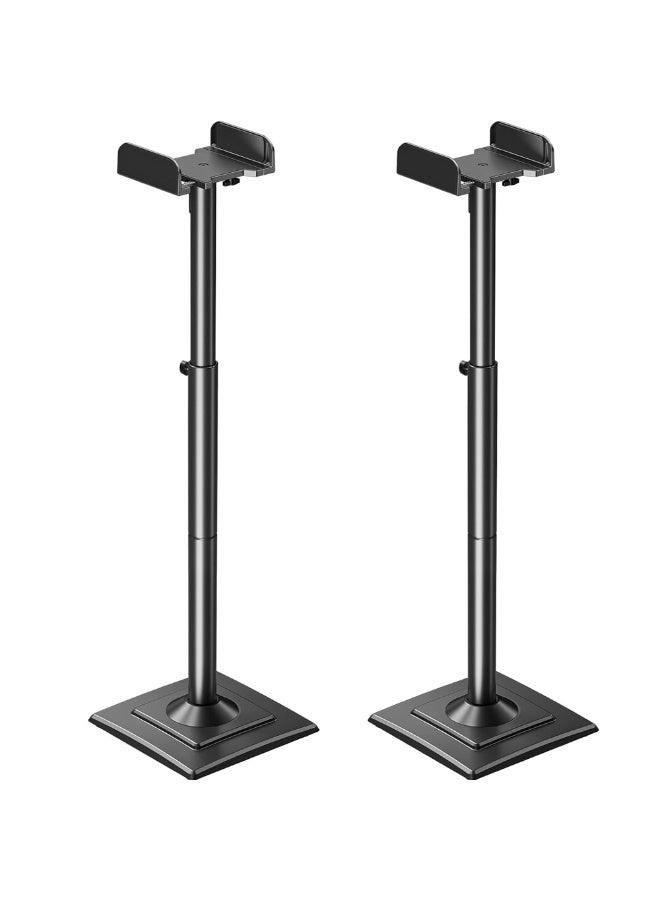 FlashHawk Universal Speakers Stands Pair 34" to 43" Height Adjustable Holds Bookshelf Speakers Satellite Speakers Up to 11LBS Cable Concealing 1 Pair Spring-Loaded Plate Extends to 10" - Image 1