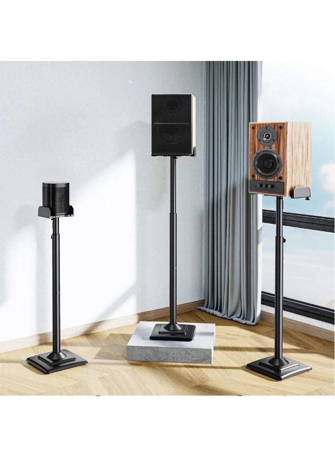 FlashHawk Universal Speakers Stands Pair 34" to 43" Height Adjustable Holds Bookshelf Speakers Satellite Speakers Up to 11LBS Cable Concealing 1 Pair Spring-Loaded Plate Extends to 10" - Image 5