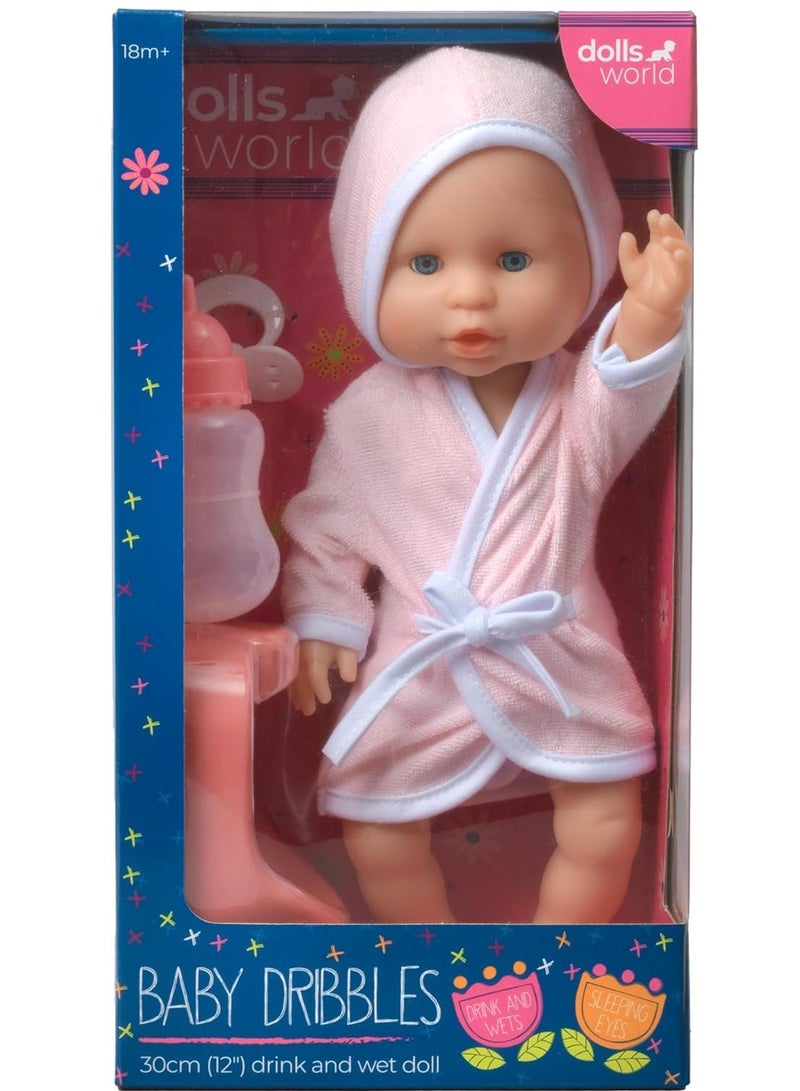 دولز وورلد دمية بيبي دريبلز 12 إنش - دمية طفل واقعية ذات جسم ناعم لشريحة الأطفال من 18 شهرًا فما فوق من بيتركين - Image 1
