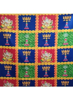SATVIK STORE SATVIK 8x5ft Fabric Backdrop for Ganpati Pooja Pujan Dcor Puja Cloth Backdrop Mehndi Diwali Festival Marigold Garland Lotus Floral Tulle Curtain Wedding Bridal Anniversary Baby Shower Wall Banner 