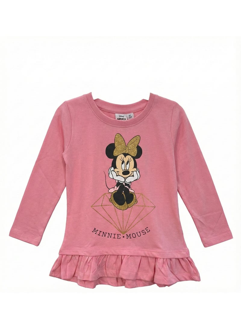 ديزني_ميني_هاوس تيشيرت ميني ماوس بأكمام طويلة، قطن 100%، من إنتاج كيدز تي في - Image 1