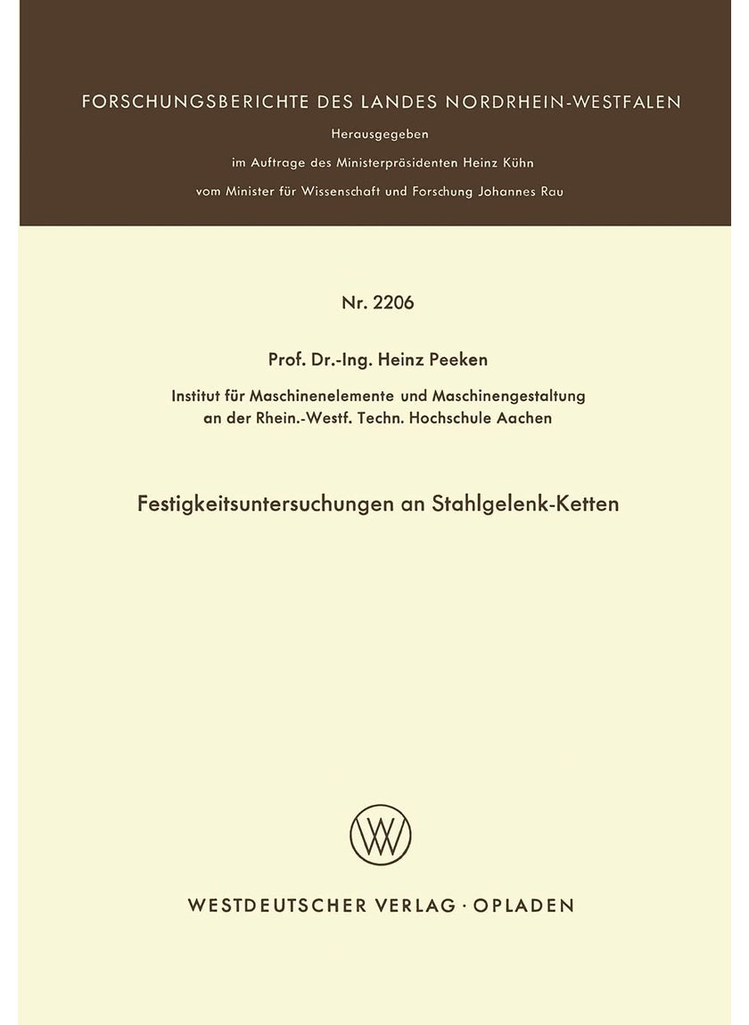 Festigkeitsuntersuchungen an Stahlgelenk-Ketten 