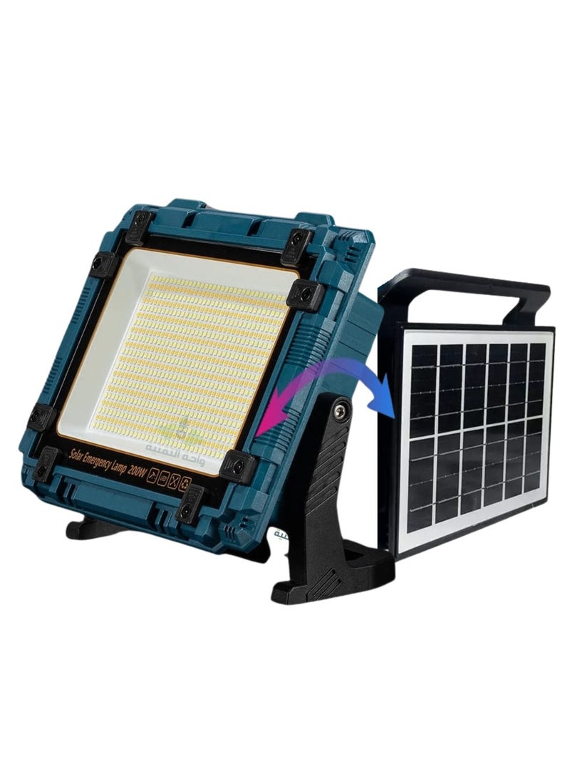 DLC DLC-32882 200W Solar Powered LED Flood Light with 18650 Battery  - Image 1