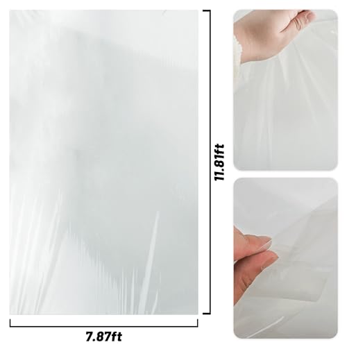 warmfarm 6 Mil Clear Greenhouse Plastic Sheeting,Transparent Plastic Film for Greenhouse, UV Resistant Polyethylene Film for Farm,Garden (8ftx12ft) - Image 2