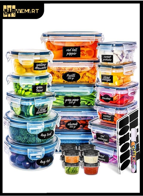 48-Pack Food Storage Containers with Lids, Meal Prep Containers, Airtight Lunch Containers Lunch Boxes with Snap-Lock Lids, Microwave, Oven, Freezer and Dishwasher Safe