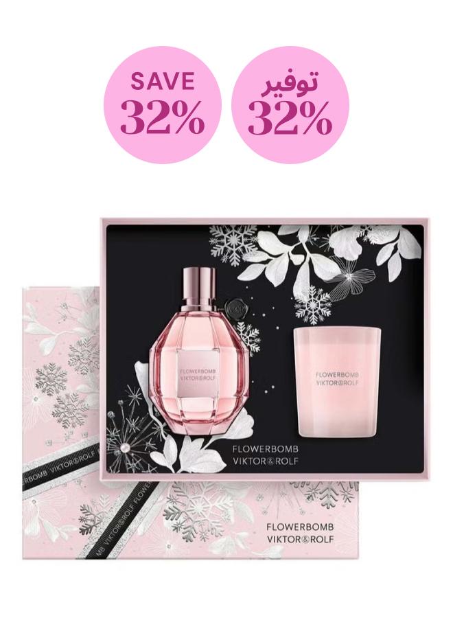 VIKTOR & ROLF Flowerbomb Eau De Parfum 100Ml + Candle Duo Gift Set