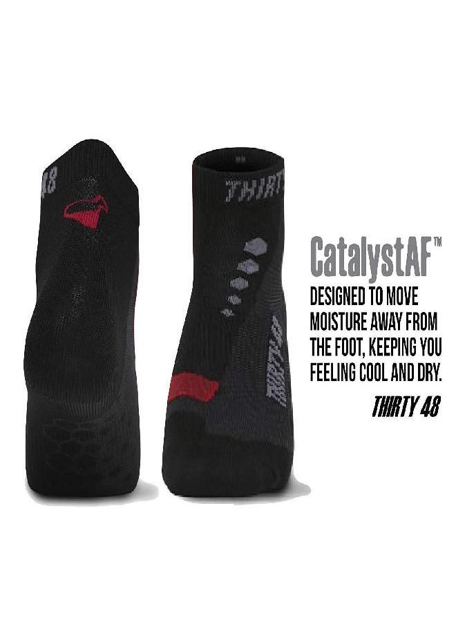 Thirty48 Thirty48 Low Cut Cycling Socks for Men and Women | Unisex Breathable Sport Socks (Large - Women 9-12 // Men 8-11, [3 Pairs] Black Mixed Color)  - Image 1