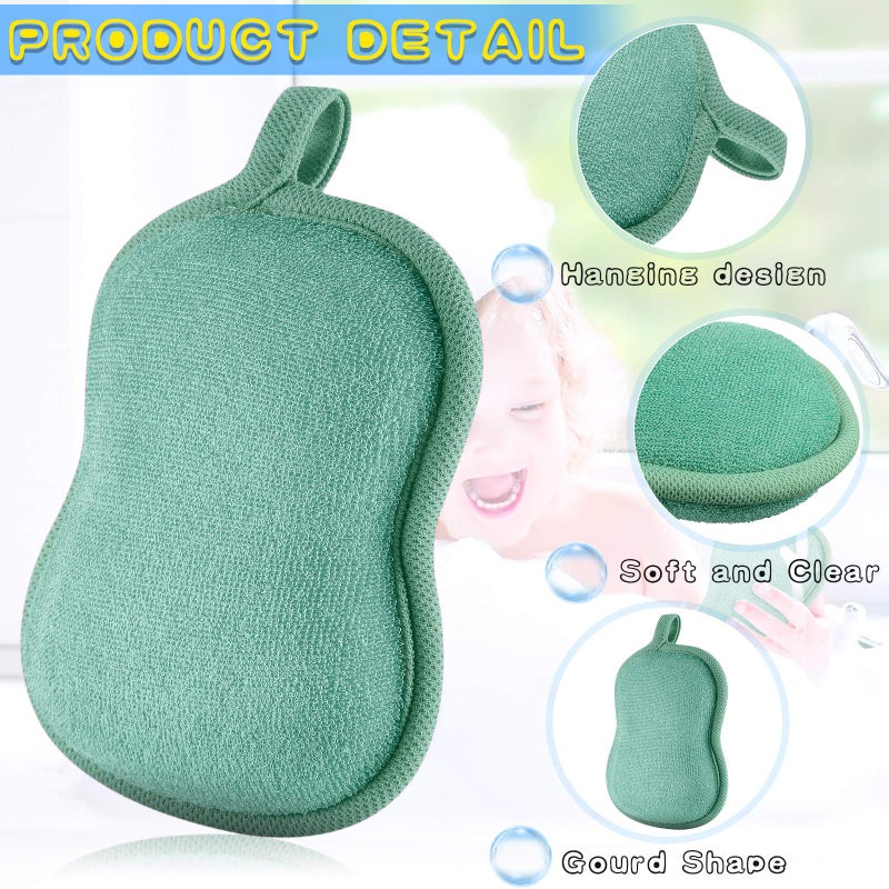 Tatuo 4 Pieces Baby Bath Sponge Cotton Baby Sponge Toddler Soft and Absorbent Loofah for Kids Babies Men Women(Red, Purple, Green, Orange) - Image 2