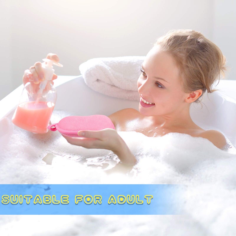 Tatuo 4 Pieces Baby Bath Sponge Cotton Baby Sponge Toddler Soft and Absorbent Loofah for Kids Babies Men Women(Red, Purple, Green, Orange) - Image 5