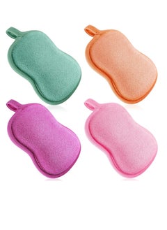Tatuo 4 Pieces Baby Bath Sponge Cotton Baby Sponge Soft and Absorbent Sponge for Kids Babies Men Women (Red, Purple, Green, Orange)  - Image 1