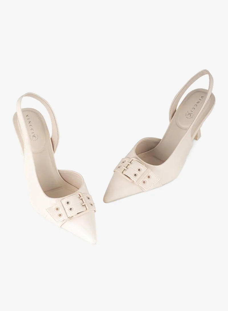 Vincci Beige Women Pointed Toe Ankle Strap High Heel Sandals for Women | Best Price UAE