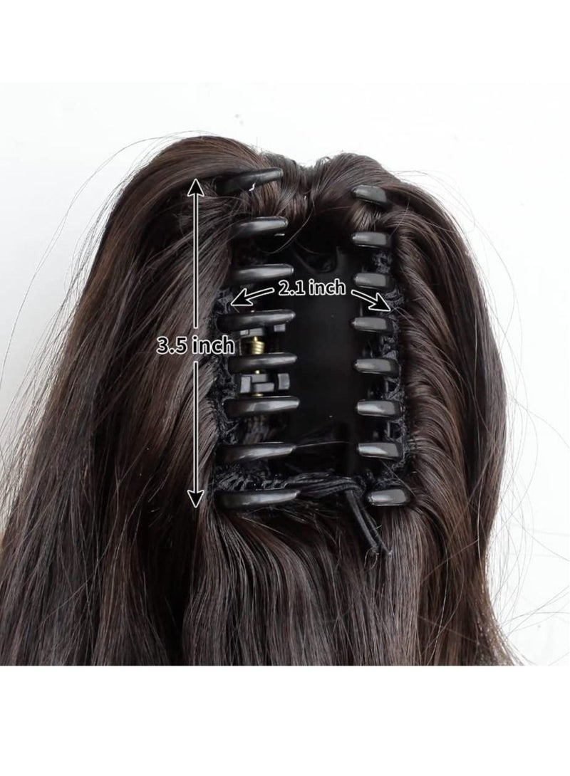 إستيل وصلات شعر ذيل حصان إطالة ذيل حصان مخلب شعر مزيف مموج مشبك اصطناعي في ذيل حصان شعر مستعار يومي منفوش مجعد ذيل حصان أشقر قطع شعر للنساء بني داكن - Image 5