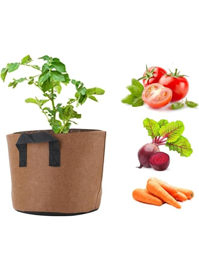 أكياس زراعة سعة 3 جالون، 5 قطع من أوعية القماش غير المنسوجة مع مقابض متينة، أكياس زراعة، أواني نباتات للحدائق - Image 5