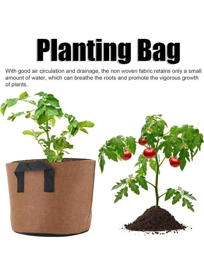 أكياس زراعة سعة 3 جالون، 5 قطع من أوعية القماش غير المنسوجة مع مقابض متينة، أكياس زراعة، أواني نباتات للحدائق - Image 1