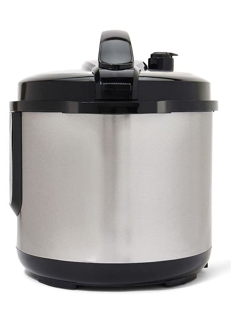Dessini 6L Stainless Steel Round Electric Pressure Cooker with Lid, Silver/Black  - Image 3