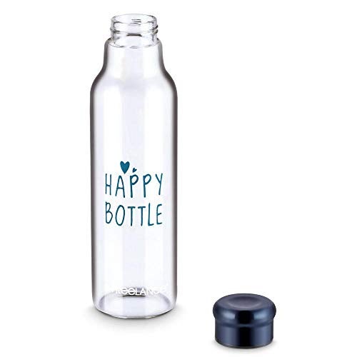 Freelance Happy Bottle Glass Water Bottle, 900 ml Blue - Borosilicate Glass Bottle for Fridge - BPA-Free, Leak-Proof Lid for Office, Gym, Outdoors - Eco-Friendly, Reusable Water Bottle Glass - Image 2