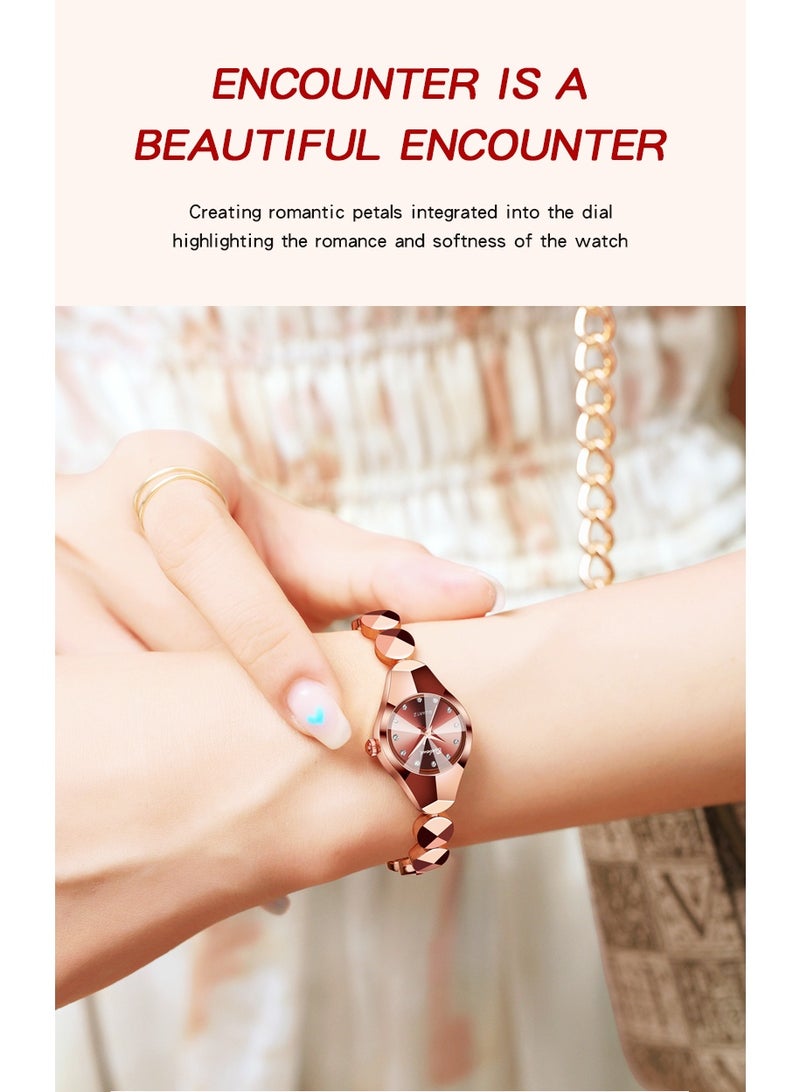 BINBOND Women's Steel Strap Quartz Watch Waterproof Elegant Watch Ladies Gifts - Image 4