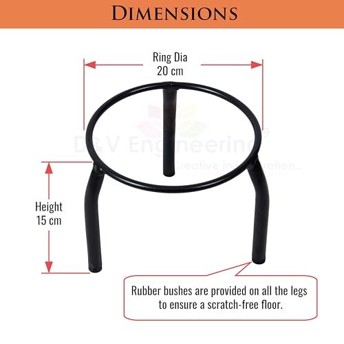 D&V ENGINEERING - Creative in innovation D&V Engineering Metal Plant Stand | Heavy-Duty Rustproof Pot Holder for Balcony, Patio & Indoor Garden | Modern Decorative Plant Rack | 7.9” Diameter, 6” Height | 40kg Capacity | Black (Set of 3) - Image 2