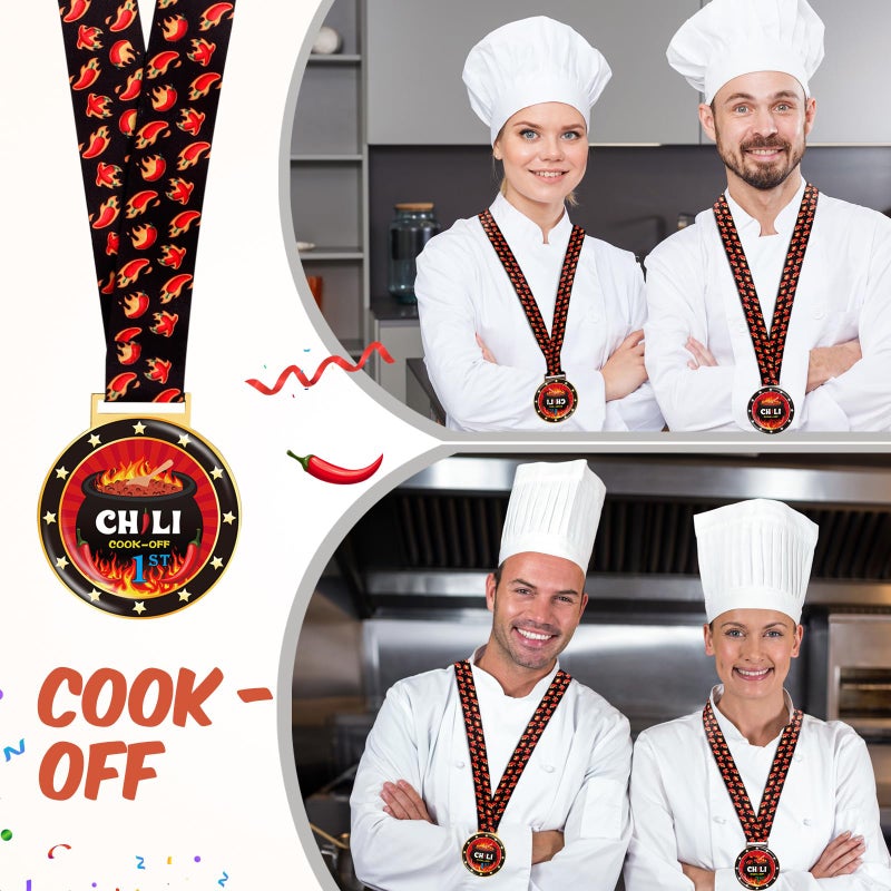 Misdary 6 Pcs Chili Cook Off Prizes Set Chili Trophies and Chili Cook Off Medals Chili Cook Off Decorations Available 1st 2nd 3rd Place Trophy Set for Chili Cook Off Gifts Supplies Events (Spoon) - Image 5