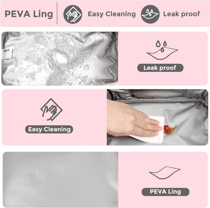 EXILOM حقيبة غداء للأطفال، حقيبة غداء للبنات والأولاد، حقيبة غداء عازلة حرارياً، حقيبة للتوائم والمراهقين، حقيبة سفر مدرسية، حاملة زجاجة ماء وعلبة غداء بحزام قابل للتعديل - Image 3