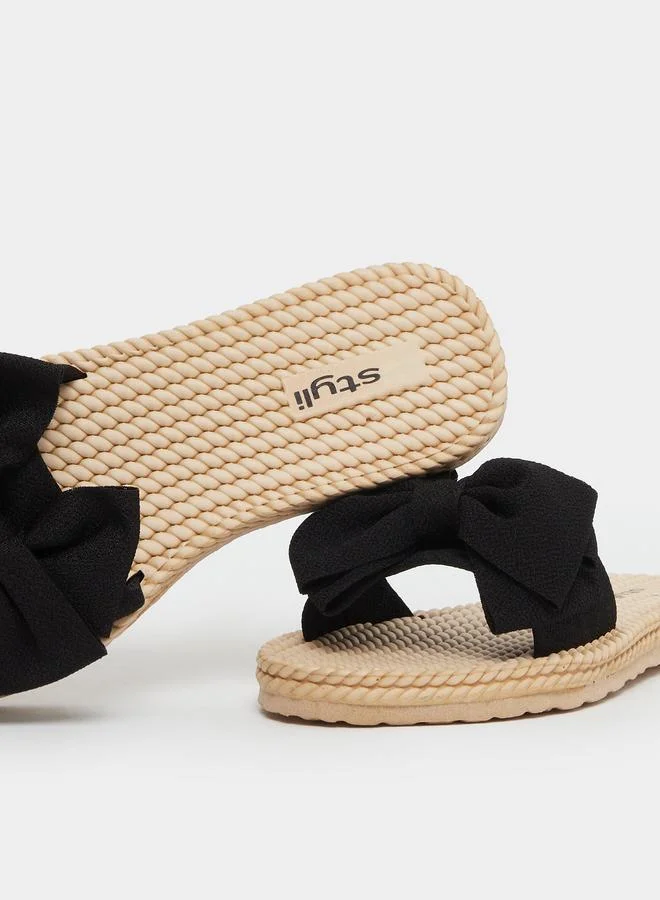 Styli Styli Bow Detail Flat Sandals