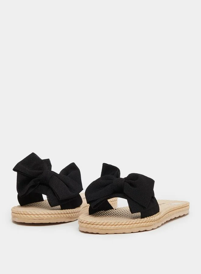 ستايلي Styli Bow Detail Flat Sandals