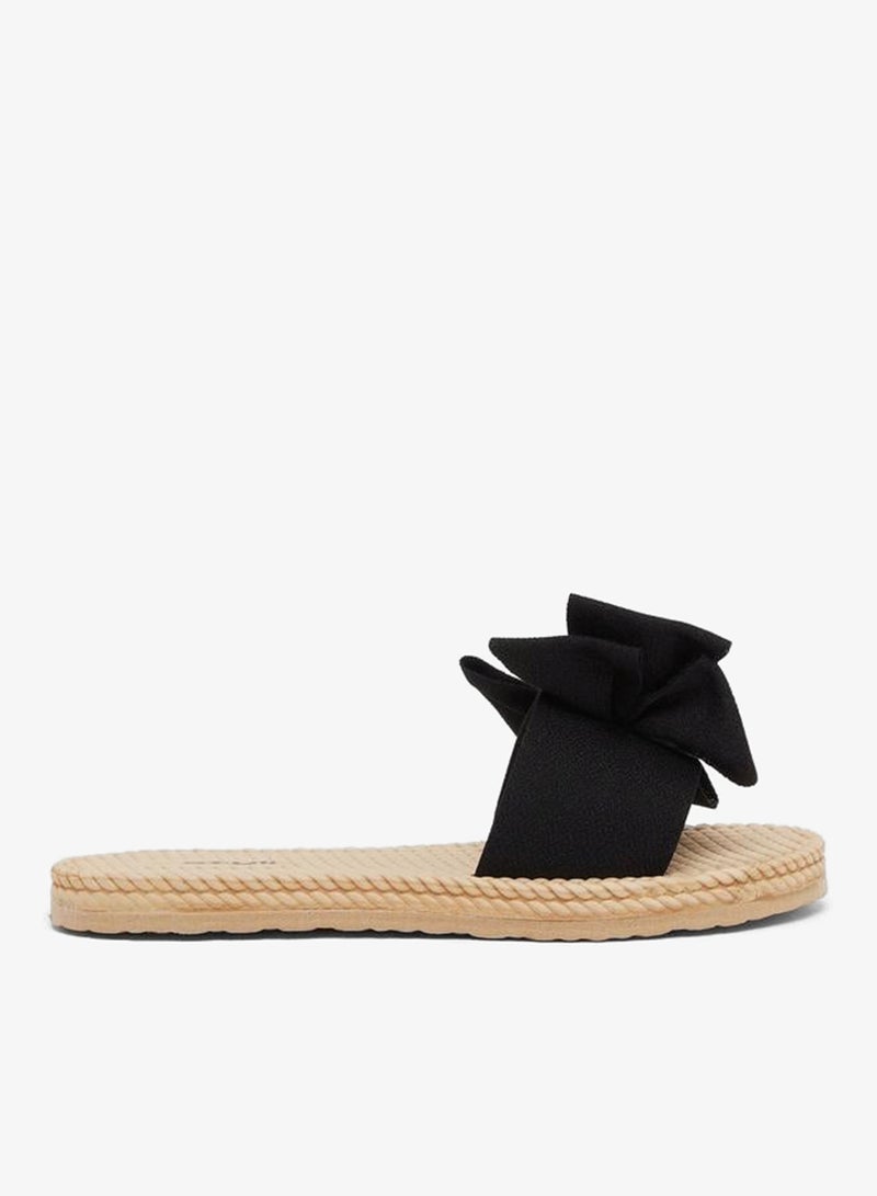 Styli Bow Detail Flat Sandals - Image 1