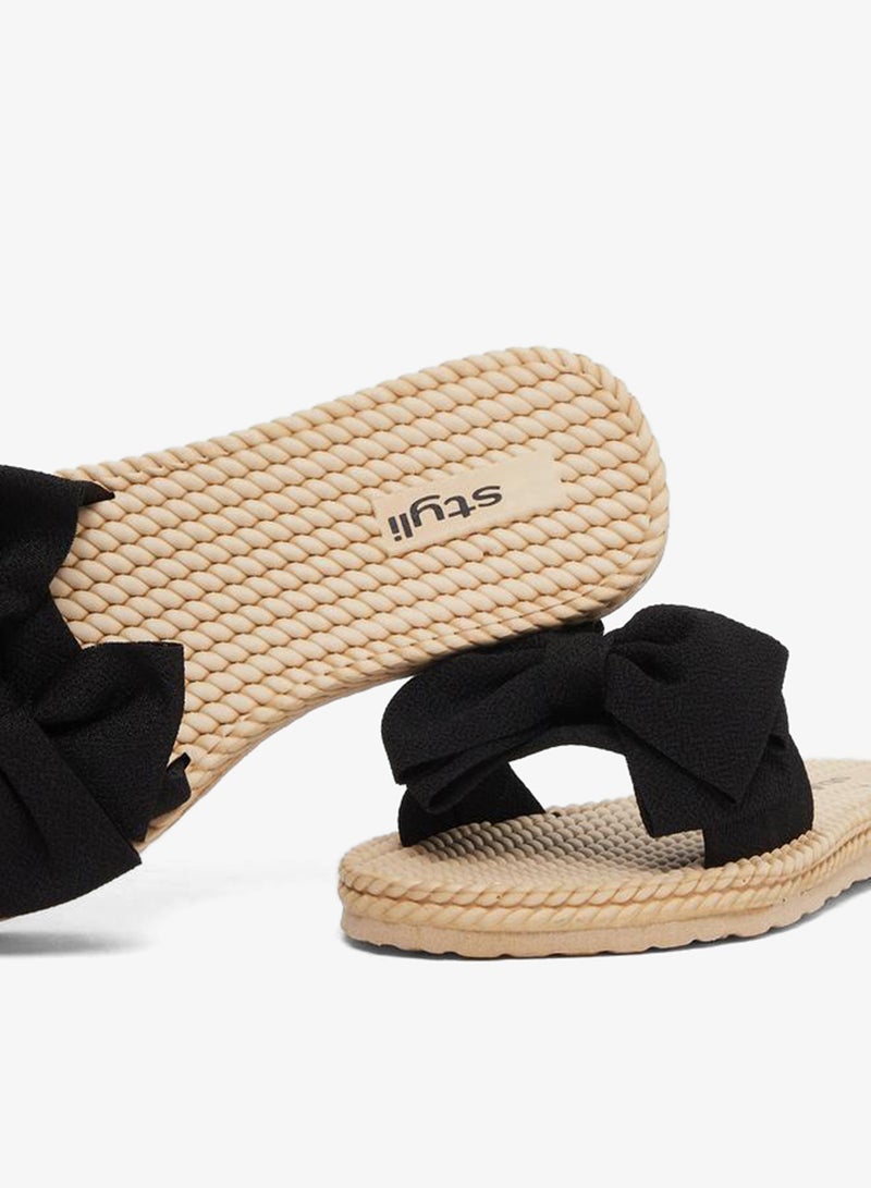 Styli Bow Detail Flat Sandals - Image 3