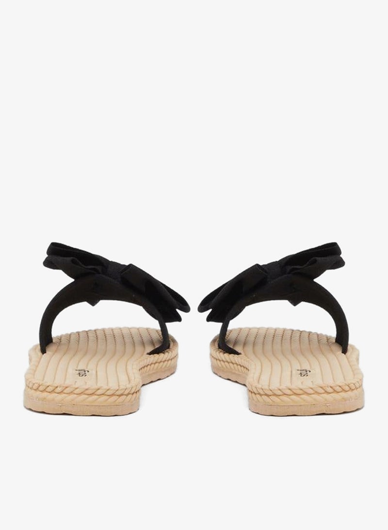 Styli Bow Detail Flat Sandals - Image 4