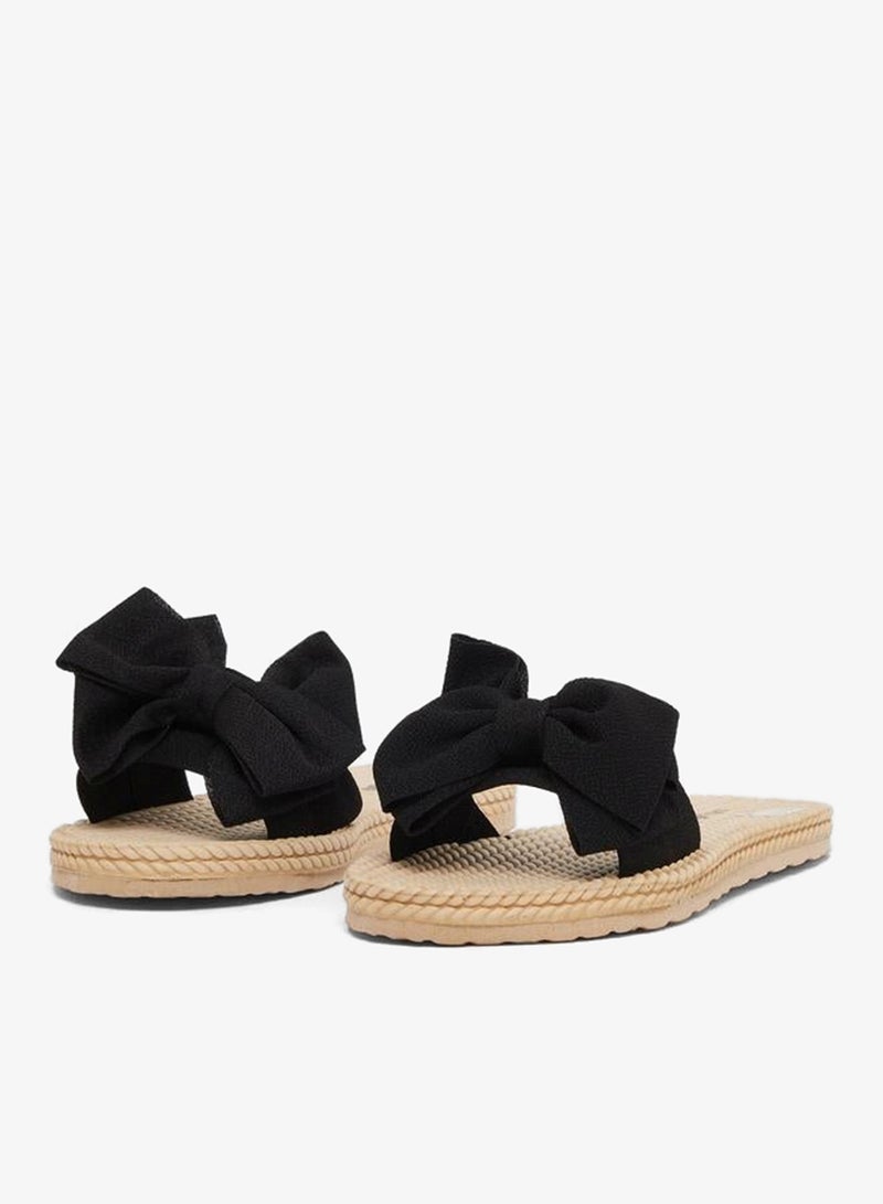 Styli Bow Detail Flat Sandals - Image 2