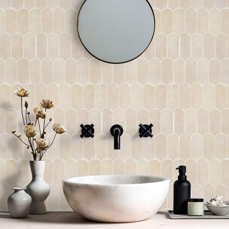 Vamos Tile Upgraded Thicker Design Peel and Stick Backsplash Tile, 10-Sheet Pinkish Beige Marble with Beige Grout Self Adhesive Vinyl Wall Tiles, Stick on Backsplash for Kitchen, Bathroom,RV,Pantry - Image 3