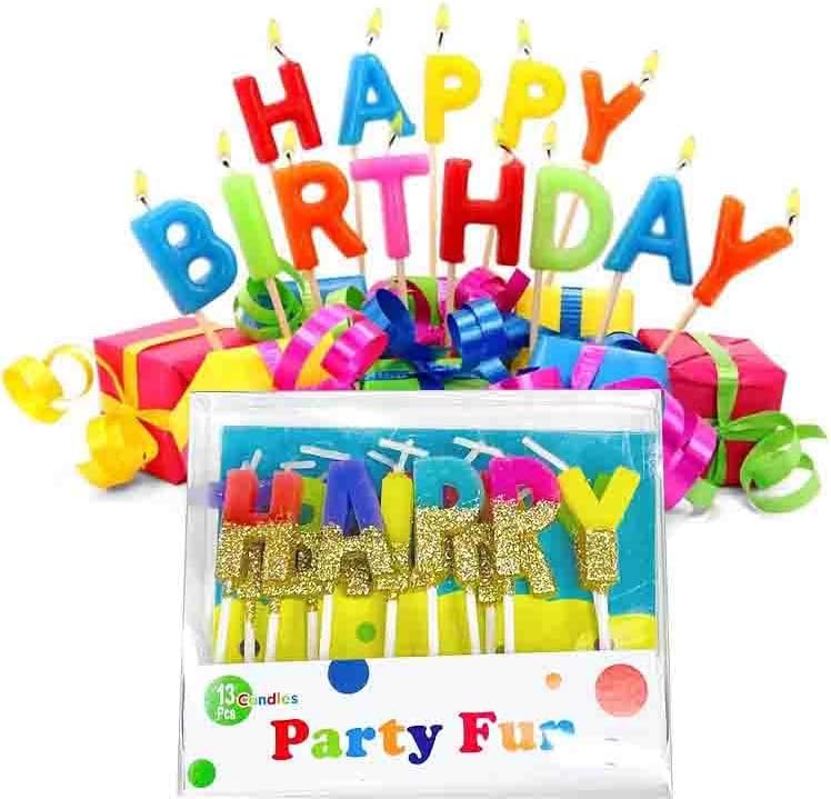 Fitto Happy Birthday Candle Cake with Glitters & Pink Sparkle – Birthday Party Cake Topper & Celebration Decoration - Image 5