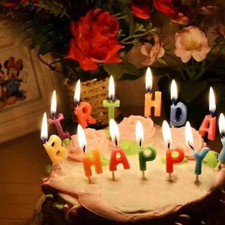 Fitto Happy Birthday Candle Cake with Glitters & Pink Sparkle – Birthday Party Cake Topper & Celebration Decoration - Image 4