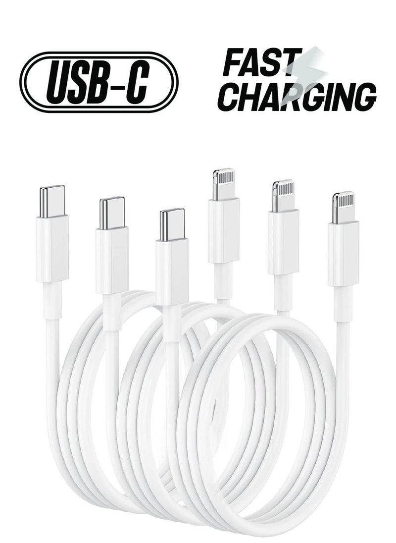 Generic - 3-Pack USB-C iPhone Fast Charger Lightning Cable - Image 1