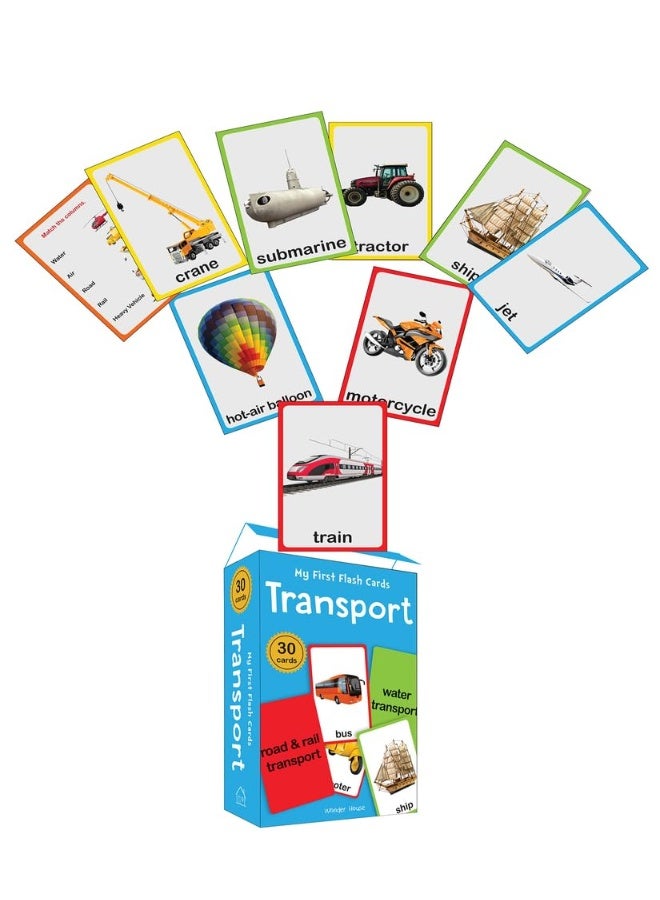 My First Flash Cards Transport : 30 Early Learning Flash Cards For Kids  - Image 3