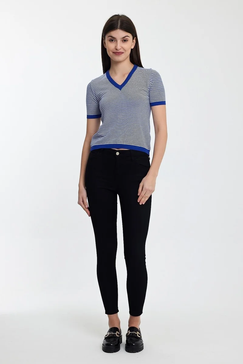 الكسندر جاردي Striped V-Neck SWEATER(A92062-S)