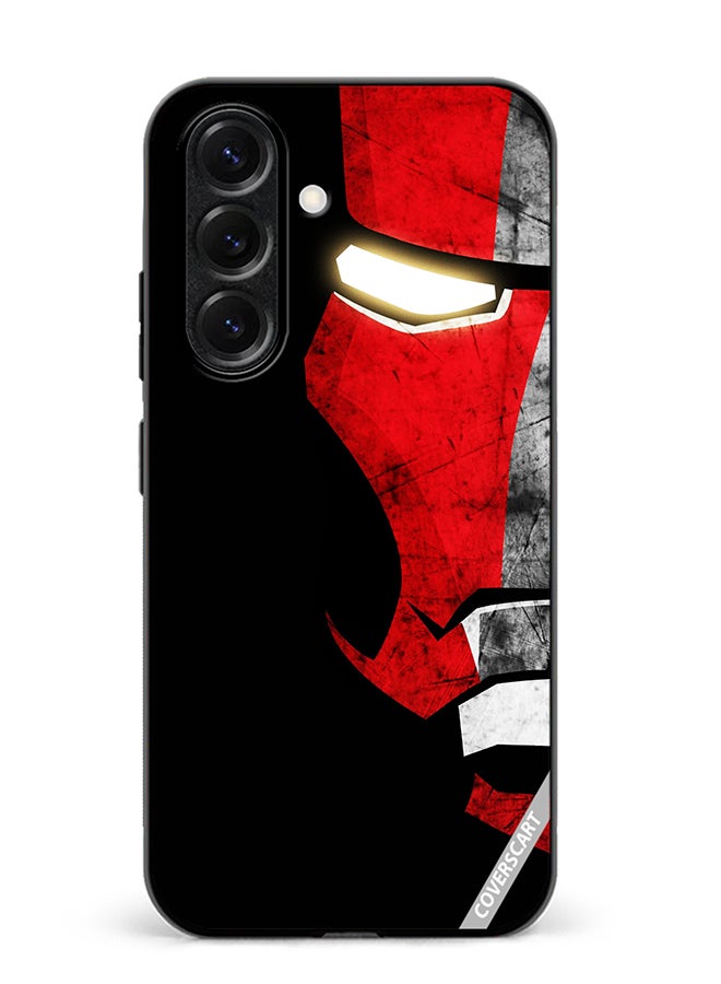 VR CREATIVE Protective Case Cover For Samsung Galaxy S25 Plus Half Face Iron Man Design Multicolour