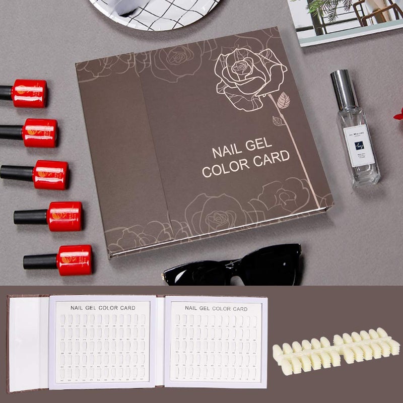 Noverlife 120 Nail Colors Display Book with 120 False Nail Tips, Nail Gel Polish Display Chart, Nail Art Samples Color Swatches Cardboard Nail Design Showcase for Manicure Salon Studio - Image 2