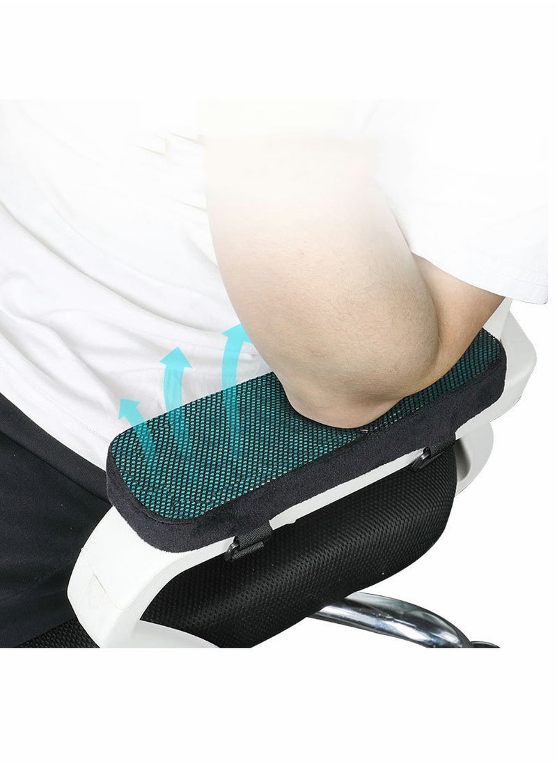 SYOSI - Memory Foam Armrest Pads, Office Chair armrest Pads with Cooling Gel, Wheelchair armrest Covers, Gaming Chair Arm Cushions Pads, Computer Chair Arm Covers, Desk Chair Elbow Pillow (2 Pack) - Image 1