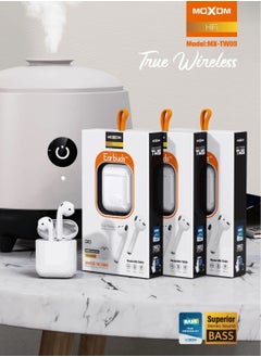 MOXOM TW09 True Wireless (TWS) Bluetooth Earphone Earbuds White  - Image 5