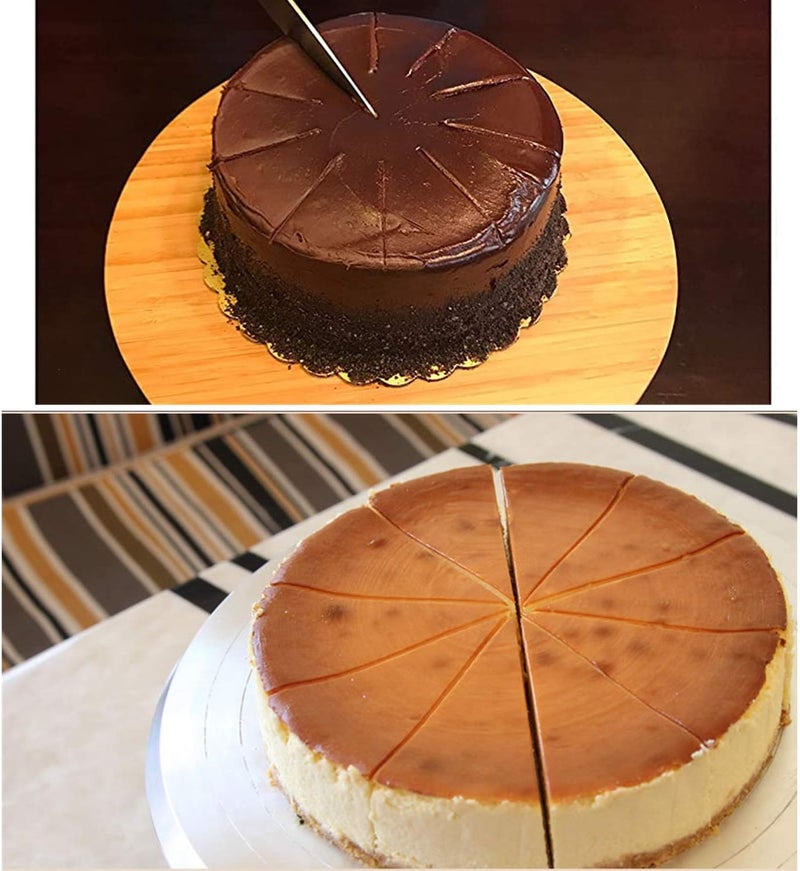 XIAOHONG 2Pcs Double Sided Cake Portion Marker 1012 and 1416 Slices Round Cake Slice  Pie Slicer Marker Pie Cutters Cake Divider Cheesecake Cutter Baking Tool for 10 Inch Diameter - Image 3