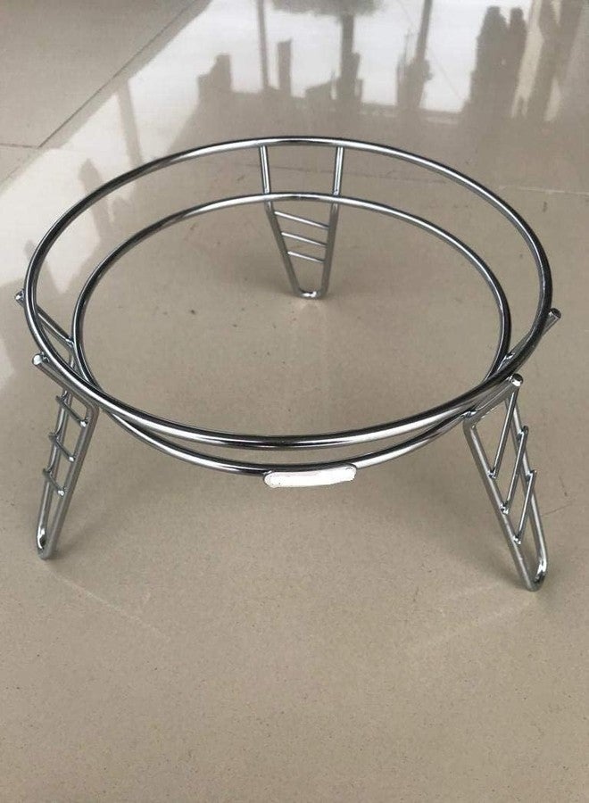 Ganraj Stainless Steel Matka Stand for Kitchen with Tray Heavy Duty Water Pot Holder Raised Water Container Stand Durable Rust Resistant (Silver, Deep Matka Stand) - Image 2