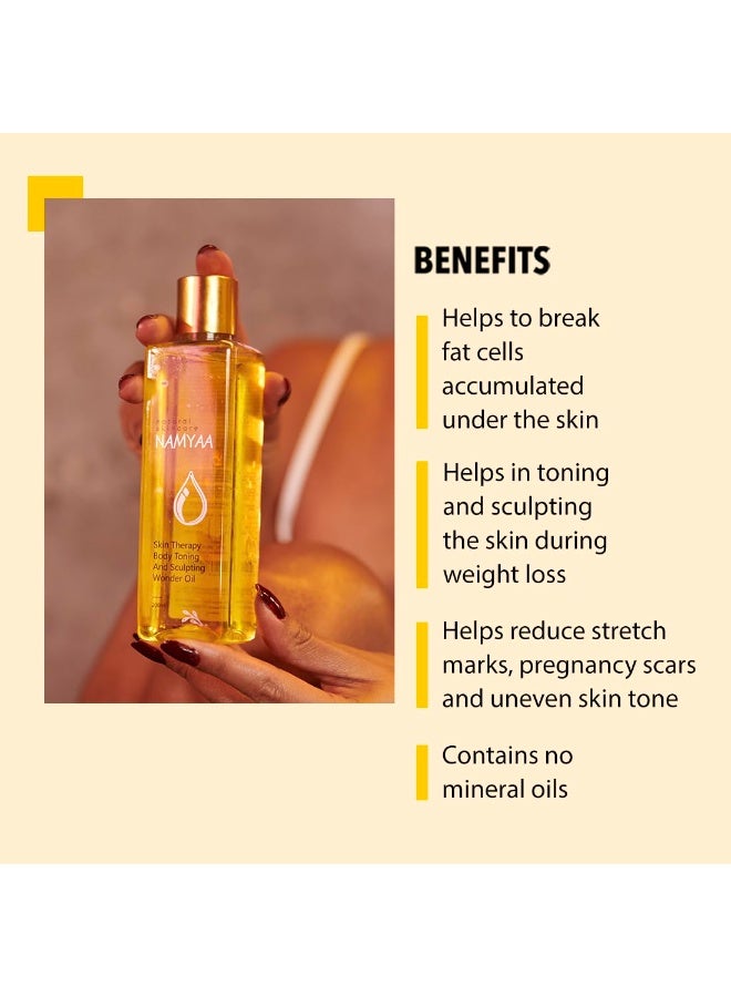 Namyaa Natural Science Body Toning/Sculpting Wonder Oil For Scars/Stretch Mark/Ageing/Uneven Skin Tone/Firming/Nourishment, 200 ml - Image 2