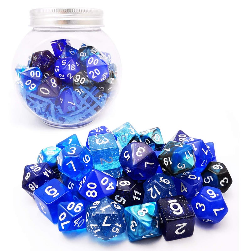 Bescon RPG Dice Set 35pcs Ocean Blue Set DND Role Playing Game Dice 5X7pcs - Image 3