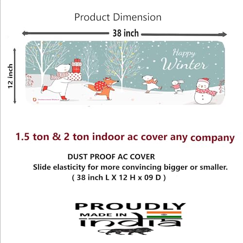 DARSHANAM WORLD Polyester New Printed Air Conditioning Dust Cover Folding Designer Ac Cover For Indoor Split Ac 1.5 Ton (97 X 31 X 21 .5Cm | Printed) - Image 2