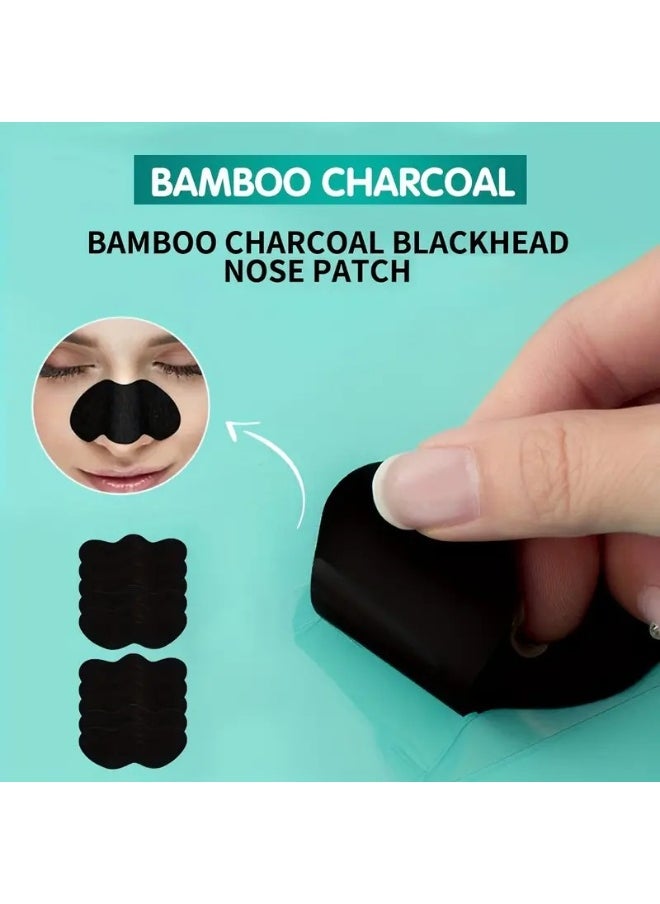 EELHOE Bamboo Charcoal Blackhead Remover Nose Strips – Deep Cleansing Pore Strips for Blackheads, Acne, and Oily Skin, 10pcs Peel-Off Nose Mask  - Image 2