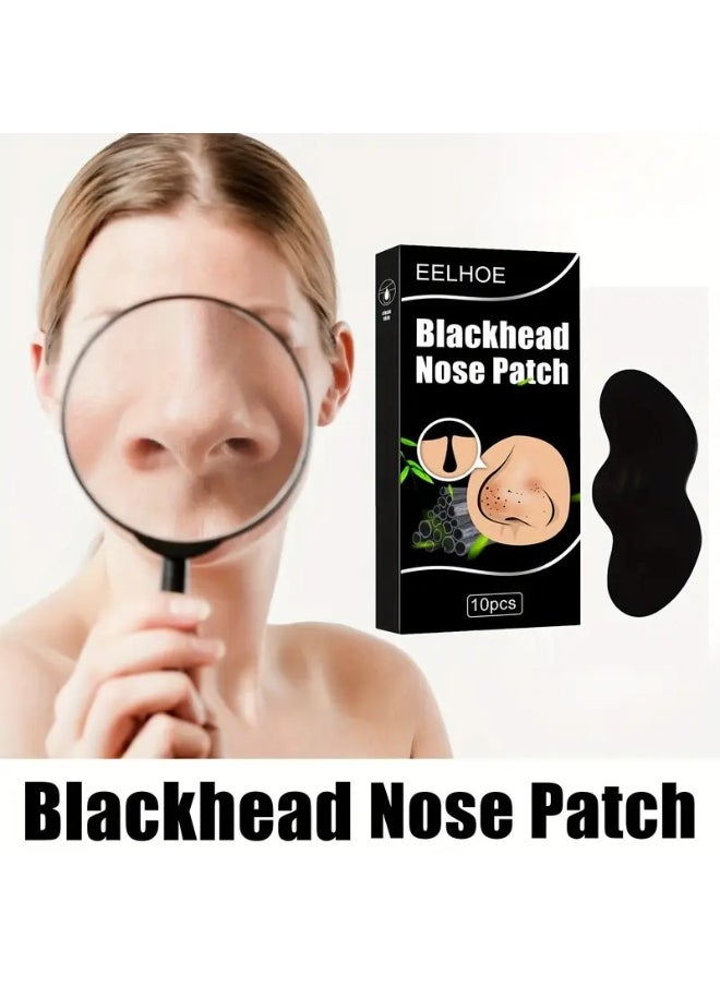 EELHOE Bamboo Charcoal Blackhead Remover Nose Strips – Deep Cleansing Pore Strips for Blackheads, Acne, and Oily Skin, 10pcs Peel-Off Nose Mask  - Image 5