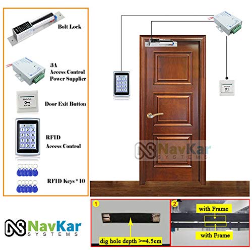 NAVKAR SYSTEMS NAVKAR SYSTEMS Weatherproof RFID Pin Access Control System Drop Bolt Lock K80 Supply PVC Button Keychain Tag 10 Nos for Wooden or Aluminium Door  - Image 4