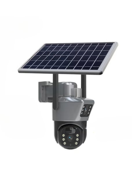 4k Dual Screen Surveillance Camera, Night Vision Security Camera, Durable CCTV Camera With Two Way Voice Intercom, Outdoor Solar Camera For Home And Office, (1pc)